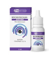 Моксифлоксацин-Оптик 0.5% 5 мл, капли глазн.