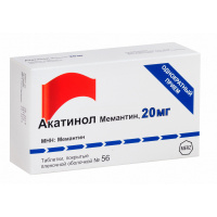 Акатинол Мемантин 20 мг, N56, табл. покр. плен. об.