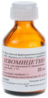 Левомицетин 1%, 25 мл, р-р для нар. прим.
