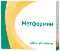 Метформин 500 мг, N60, табл.