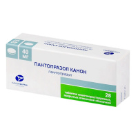 Пантопразол Канон 40 мг, N28, табл. покр. киш/раств. пл/об.