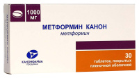 Метформин Канон 1000 мг, N30, табл. покр. плен. об.