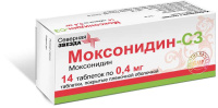 Моксонидин 0,4 мг, N14, табл. покр. плен. об.